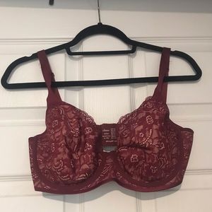 Soma Enticing Lift Full Coverage - Burgundy and Lace Bra